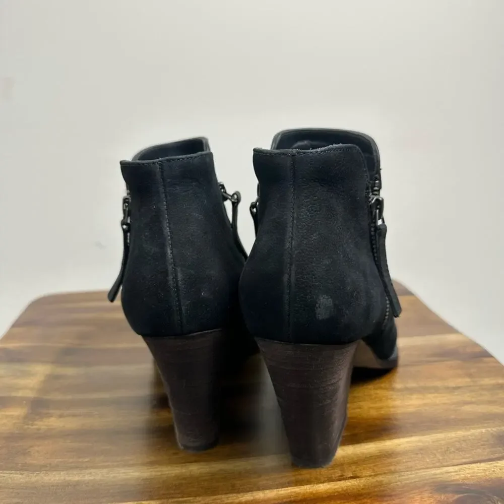 Paul Green Leather Banded Ankle Boots Size UK 6/‎ US 8.5 Black EUC